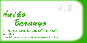 aniko baranyo business card